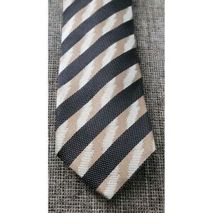 Missoni Cravatte Men's Gray Tan Stripe Neck Tie 100% Silk Made In Italy 🇮🇹‎